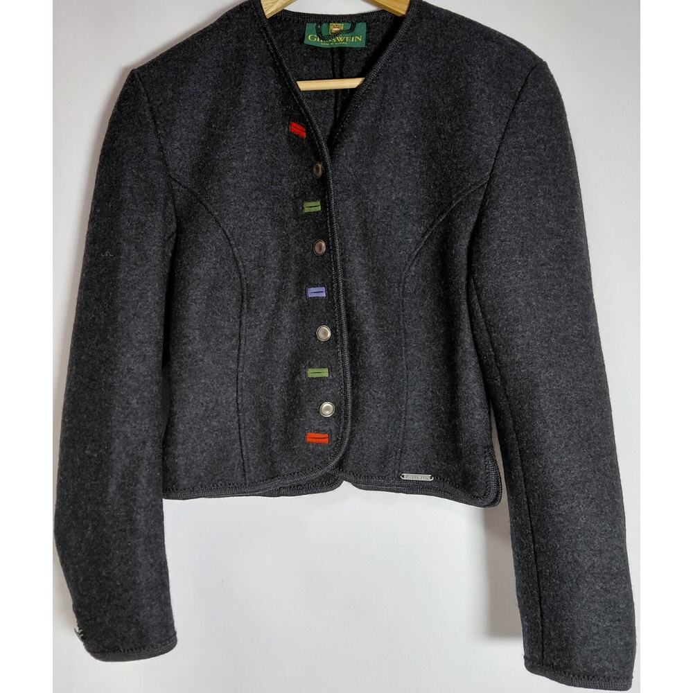 Giesswein Reine Pure New Wool Jacket Gray Solid Knit Women Size XS